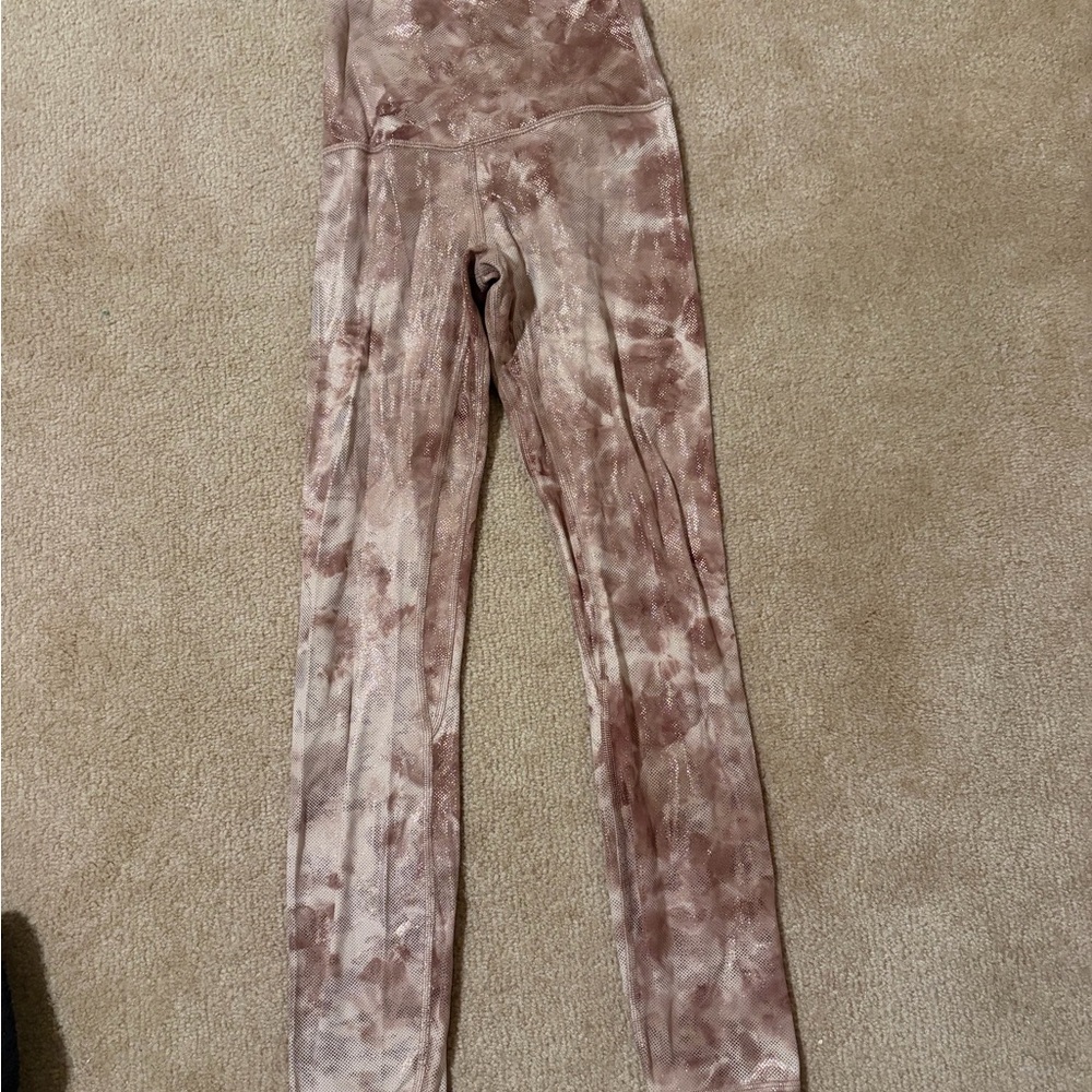 lululemon athletica Tie-Dye Leggings - Brown and Cream